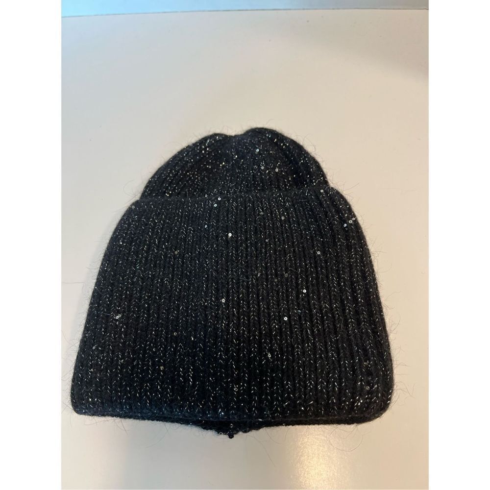 Black Beanie Hat One Size Knit